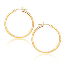 10k Yellow Gold Polished Hoop Earrings (25 mm)-2