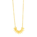 14k Yellow Gold Polished Sunburst Necklace-4