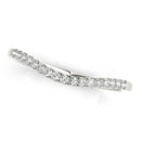 14k White Gold Soft Curved Diamond Wedding Band (1/8 cttw)-2