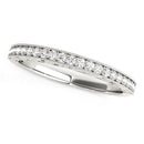 14k White Gold Milgrain Bordered Round Diamond Wedding Band (1/6 cttw)-2