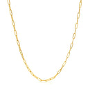 14k Yellow Gold Adjustable Paperclip Chain 1.5mm-5