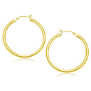 10k Yellow Gold Polished Hoop Earrings (40 mm)-2