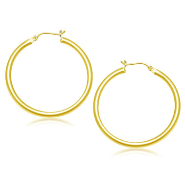 10k Yellow Gold Polished Hoop Earrings (40 mm) - 0