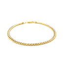 Two-Toned Fine Wheat Chain Bracelet in 10k Yellow and White Gold-6