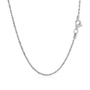 10k White Gold Solid Diamond Cut Rope Chain 1.4mm-7