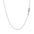 14k White Gold Diamond Cut Bead Chain 1.0mm-8