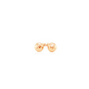 14k Rose Gold Ball Earrings with Faceted Texture-5
