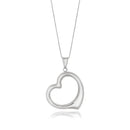 14k White Gold Floating Heart Drop Pendant-3