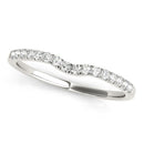 14k White Gold Curved Pave Setting Diamond Wedding Ring (1/8 cttw)-2