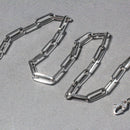 14K White Gold Wide Paperclip Chain (6.1mm)-12
