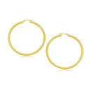 10k Yellow Gold Polished Hoop Earrings (30 mm)-2