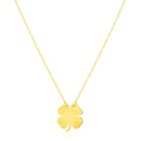 14K Yellow Gold Four Leaf Clover Necklace-6