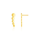 14k Yellow Gold Graduated Circles Climber Post Earrings-2