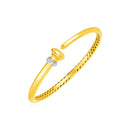 14k Yellow Gold Hinged Bangle Bracelet with Diamonds-3