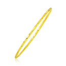 14k Yellow Gold Thin Twisted Shiny Bangle-2