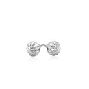 14k White Gold Textured Flat Style Stud Earrings-5