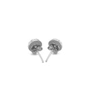 14k White Gold Textured Flat Style Stud Earrings-6