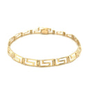 14k Yellow Gold Fancy Greek Key Motif Bracelet-6