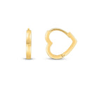 14k Yellow Gold Heart Huggie Hoops-3