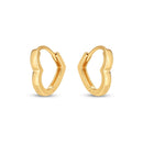 14k Yellow Gold Heart Huggie Hoops-4