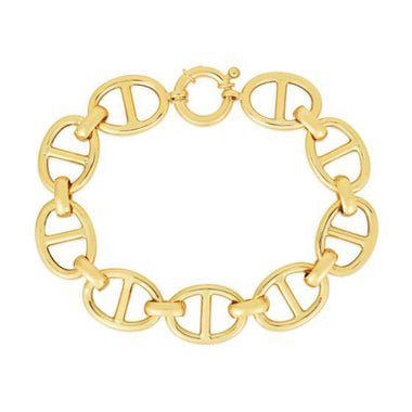14k Yellow Gold High Polish Mariner Link Bracelet  (13.80 mm) - 0