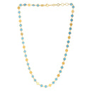 14k Yellow Gold Turquoise Geometric Mirror Gem Chain Necklace (5.00 mm)-4