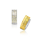 14k Two-Tone Gold Snuggable Earrings with a Mesh Style-2