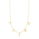 14K Yellow Gold Necklace with Polished Charms-4