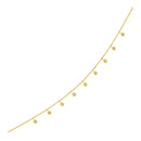 14k Yellow Gold Necklace with Round Diamond Charms-3