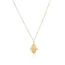 14K Yellow Gold Hand of Hamsa Necklace-5