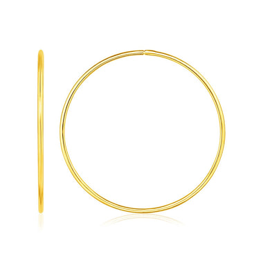 Endless Hoop Style Earrings in 14K Yellow Gold - 0