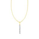 14k Yellow Gold Bar Pendant with Diamonds-5
