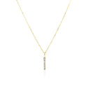 14k Yellow Gold Bar Pendant with Diamonds-6