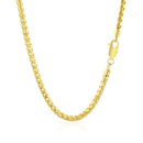 3.1mm 14k Yellow Solid Gold Diamond Cut Round Franco Chain-7