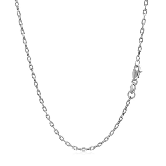 Double Extendable Cable Chain in 14k White Gold (1.9mm)