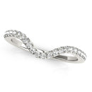 14k White Gold Wavy Design Round Diamond Wedding Ring (1/6 cttw)-2