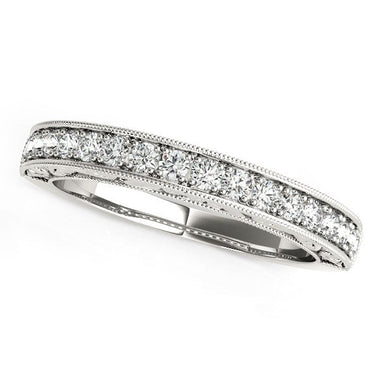 14k White Gold Antique Prong Set Diamond Wedding Ring (1/3 cttw) - 0