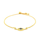 14k Yellow Gold Adjustable Evil Eye Bracelet-6