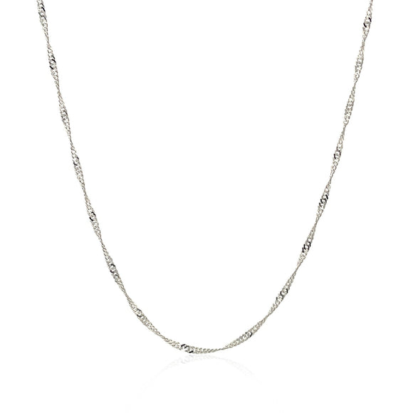14k White Gold Singapore Chain 1.5mm