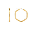 14k Yellow Gold Endless Hexagon Hoop Earrings-3