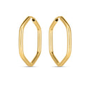 14k Yellow Gold Endless Hexagon Hoop Earrings-4