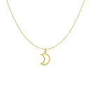 14k Yellow Gold Necklace with Moon-5