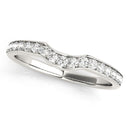 14k White Gold Curved Style Diamond Wedding Ring (1/4 cttw)-2