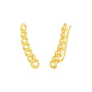 14k Yellow Gold Ear Climber Earring with Chain Links-2