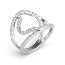 14k White Gold Diamond Flower Style Dual Band Ring (5/8 cttw)-7