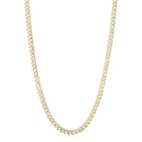14k Yellow Gold White Pave High Polish Modern Lite Miami Cuban Chain (6.5mm)-5