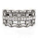 Diamond Studded Four Leaf Clover Motif Ring in 14k White Gold (1/4 cttw)-6