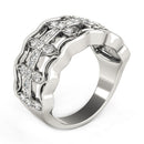 Diamond Studded Four Leaf Clover Motif Ring in 14k White Gold (1/4 cttw)-8