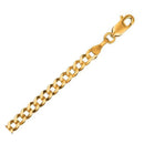 14k Yellow Gold Solid Curb Chain (3.20 mm)-6