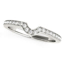 14k White Gold Modern Curved Prong Set Diamond Wedding Band (1/8 cttw)-2